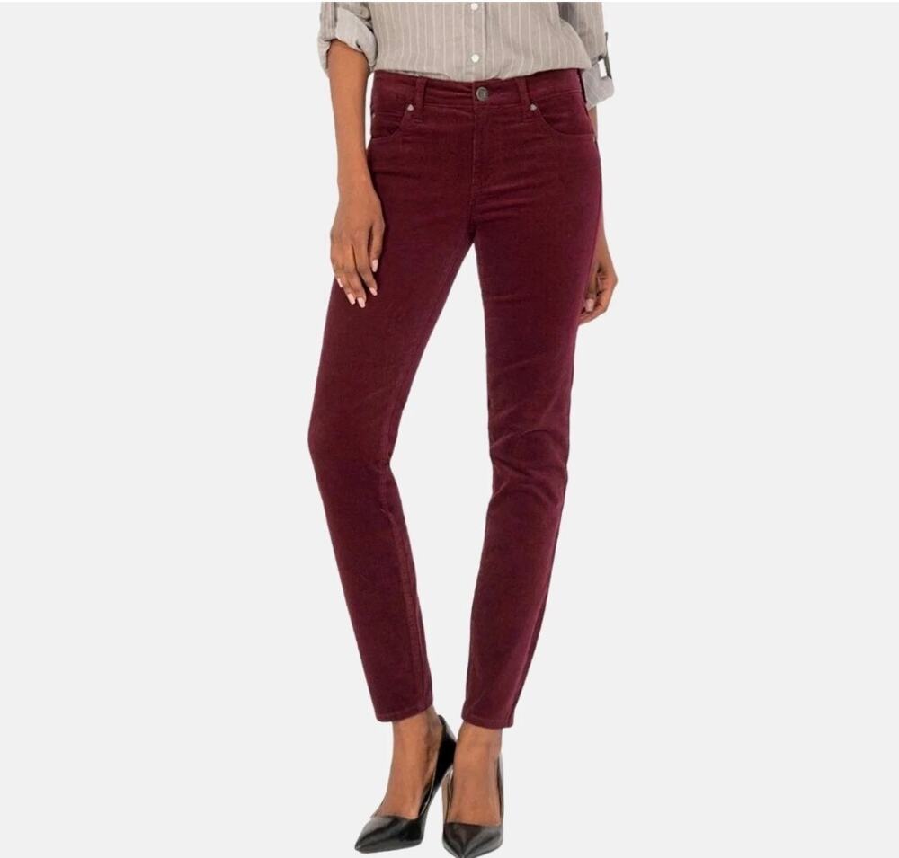 KUT from the Kloth NWT Diana Skinny Corduroy Pants in Magenta 10